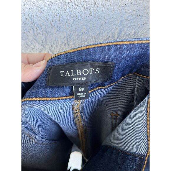 Talbots Denim Nautical Button Skirt - Size 8P - Dark Blue wash Blue - Picture 6 of 7